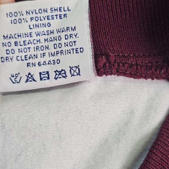 United States Apparel Pullover Jacket Mens Large Maroon Nylon V Neck Windbreaker - Picture 7 of 13